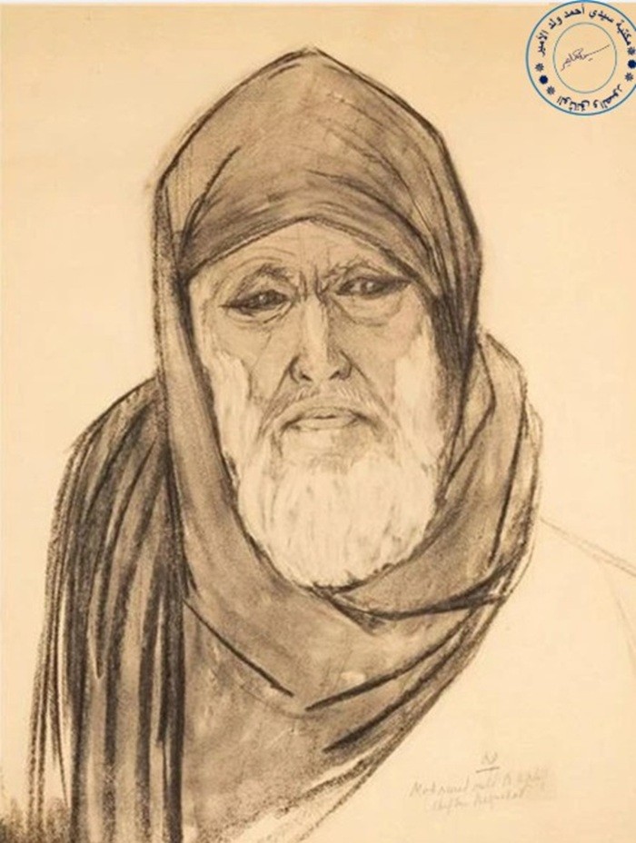 رسم نادر للزعيم المقاوم محمد ولد الخليل الرگيبي