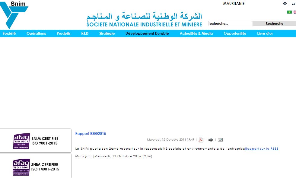 تحمل صفحة خيرية "اسنيم" على موقعها عنوان تقرير عن حصيلة عملها 2015 لكنها يحيل إلى صفحة خالية 