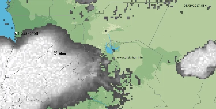 خرطة توزع الامطار فجر اليوم الخامس سبتمبر 2017