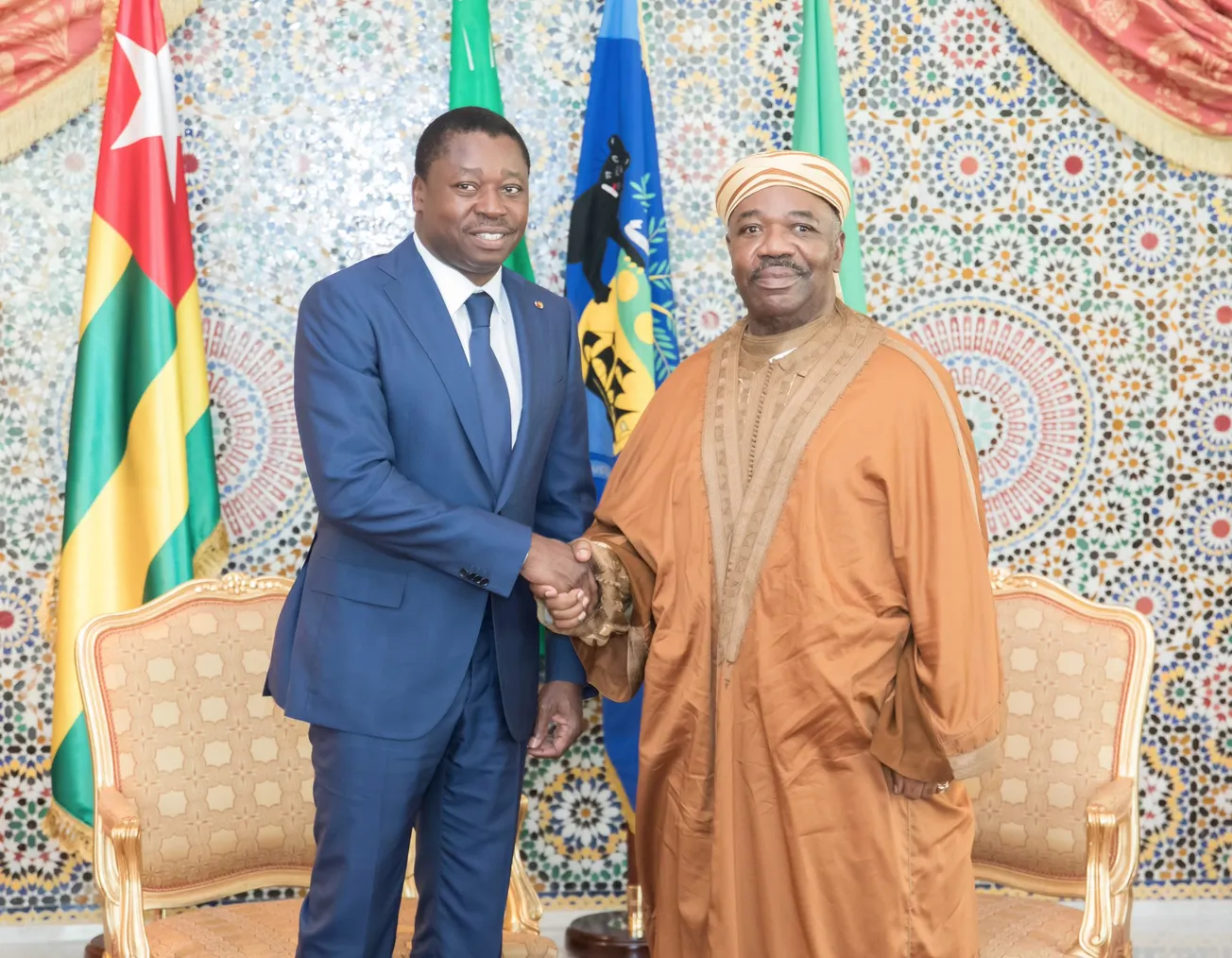 الرئيس الغابوني علي بونغو أونديمبا والرئيس التوغولي فور نياسينغبي