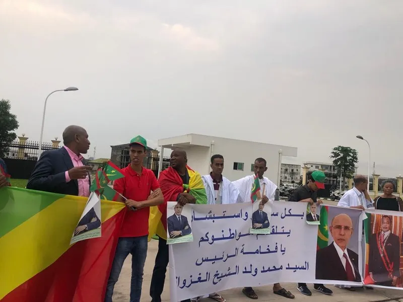 جانب من استقبال الجالية الموريتانية في الكونغو للرئيس محمد ولد الغز?