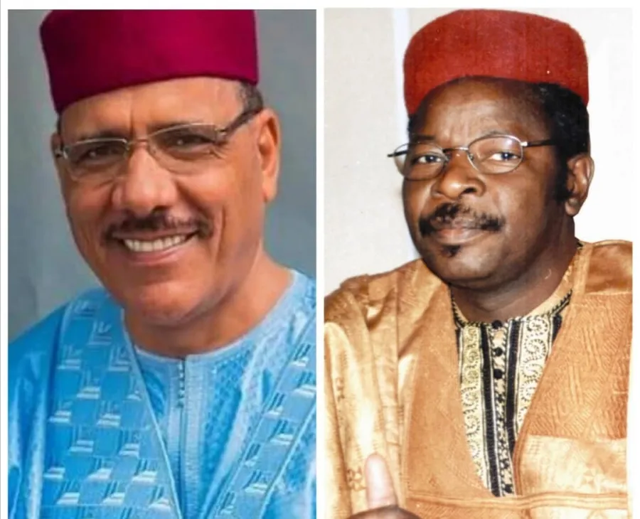 ماهامان عثمان الرئيس النيجيري السابق - من اليمين - ومحمد بازوم وزير ا?