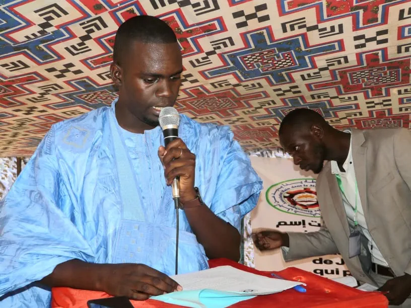 رئيس الرابطة حسن امبارك ايجه خلال كلمته