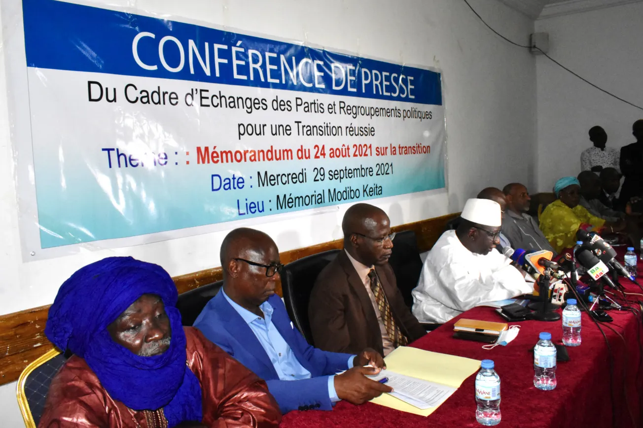 بعض قادة أحزاب المعارضة المالية خلال مؤتمر صحفي سابق 