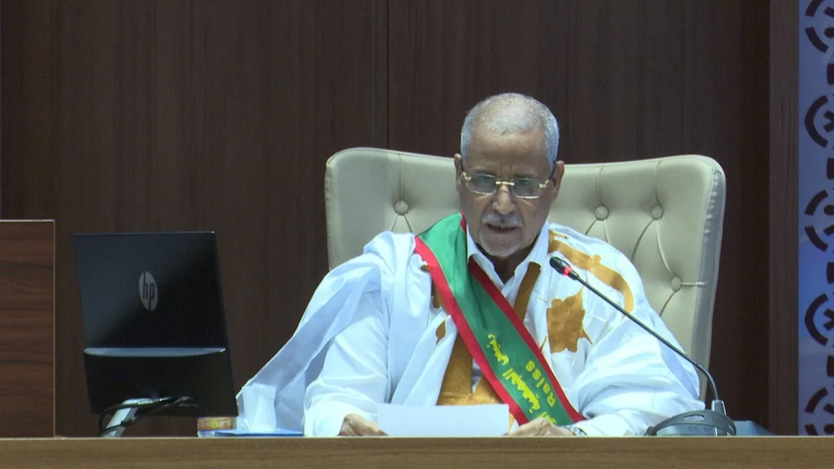 رئيس البرلمان محمد ولد مكت خلال جلسة افتتاح الدورة البرلمانية العاد?