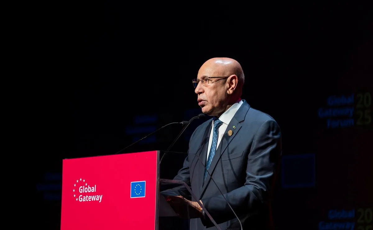 الرئيس محمد ولد الغزواني خلال خطابه اليوم أمام المنتدى الثاني للبوا?