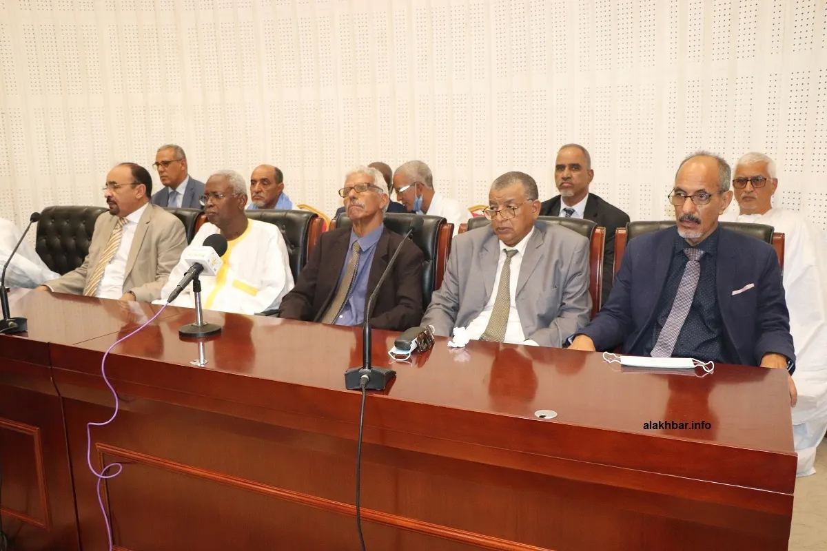 فريق دفاع الدولة خلال أول مؤتمر صحفي له (الأخبار - أرشيف)