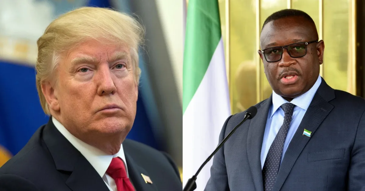 رئيس إيكواس جوليوس مادابيو والرئيس الأمريكي دونالد ترامب 