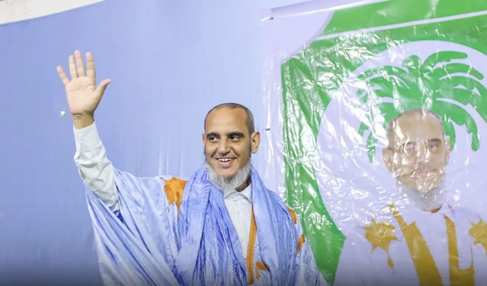 رئيس حزب "تواصل" حمادي ولد سيدي المختار خلال التجمع الجماهيري في الزو